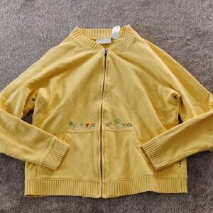 Vintage Cactus Embroidered Zip Up Sweatshirt